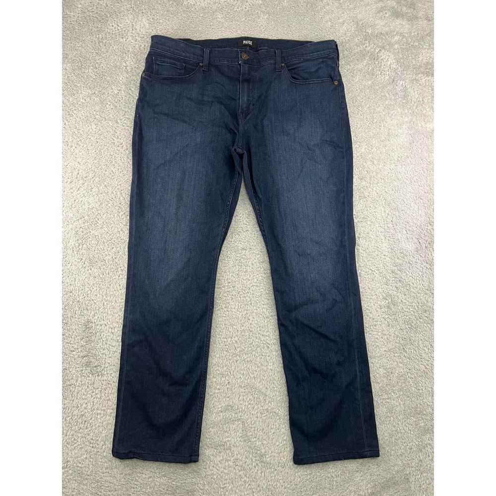 PAIGE Jeans Men 40x31 (Tag 38) Blue Federal Straight Stretch Denim